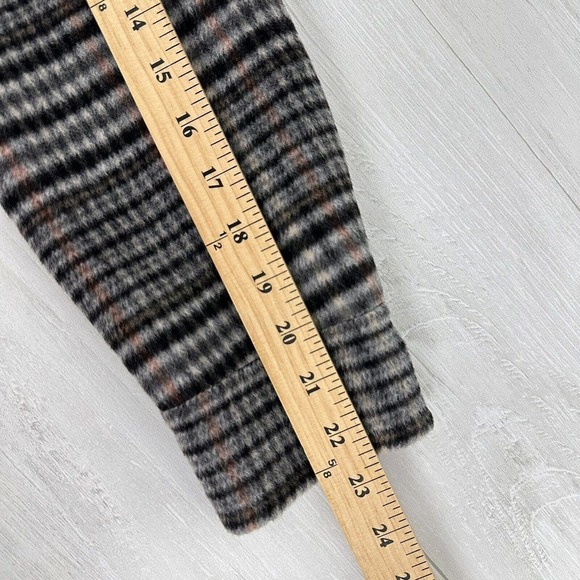 Rails Jaro Long Coat Womens Medium Onyx Taupe Plaid Wool Blend Oversized $425 - Picture 14 of 16
